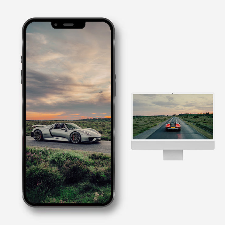 Porsche 918 - iPhone and Desktop Wallpaper Bundle